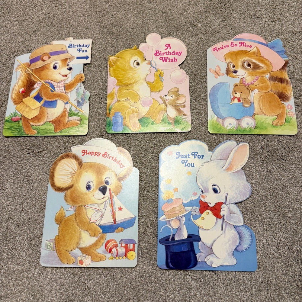 Vintage Current Baby Animal Birthday Cards Lot of 5 designs by Colvin Borgo